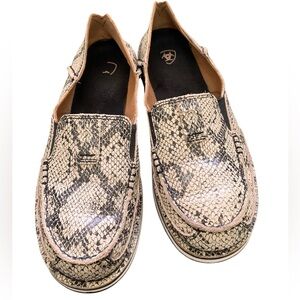 🖤 Ariat Cruiser Snakeprint Loafers | Black, White & Cream | Gently Worn 🖤